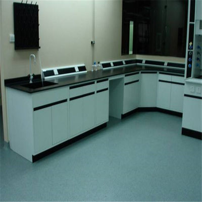 Banco voladizo de la isla del gabinete de la base del gabinete de pared con el estante el reactivo usado para el laboratorio de biología