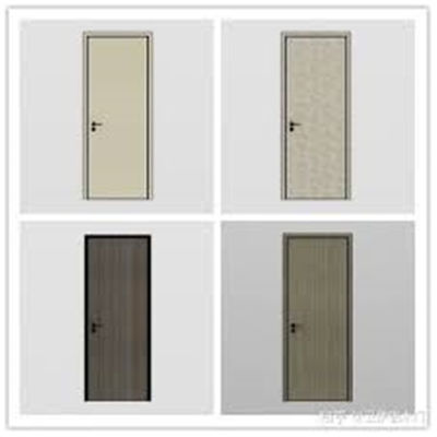 Puertas de entrada de madera revestidas de aluminio de la puerta de Gray Color With Lock Single usadas para la casa