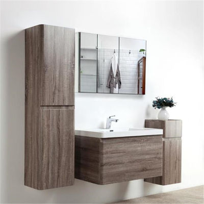 gabinete de cuarto de baño impermeable 1460kgs/M3, armario laminado de HPL con el espejo