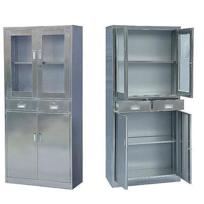 armarios de acero inoxidables de 900*450*1800m m, armarios del almacenamiento del hospital ISO9001